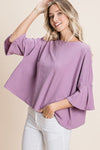 Solid Cotton Casual Top