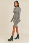 Long Sleeve Stripe Print Midi Dress